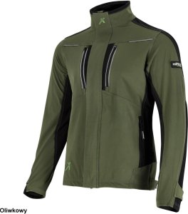 Stalco Męska bluza robocza elastyczna wiatroszczelna dodatki odblaskowe 3M Scotchlite budownictwo serwis montaż oliwkowa czarna Stretch Line oliwkowy 3XL 6