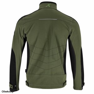 Stalco Męska bluza robocza elastyczna wiatroszczelna dodatki odblaskowe 3M Scotchlite budownictwo serwis montaż oliwkowa czarna Stretch Line oliwkowy 3XL 8