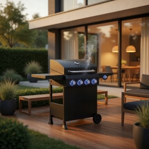 LTC LTC BBQ, Grill gazowy, 5 palników, miejsce na butlę, czarny 6