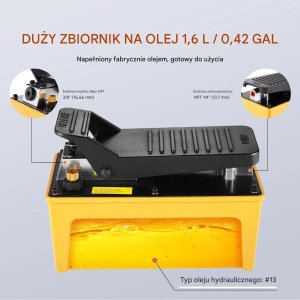 Virax Pompa hydrauliczna 689 bar, 1.6L, pedałowa, aluminiowa, do auta 4