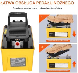 Virax Pompa hydrauliczna 689 bar, 1.6L, pedałowa, aluminiowa, do auta 5