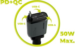 Ładowarka Mobile Origin 3in1 50W Car Charger CA27 - USB-C + USB-A, USB-C Cable (MO-CCH-CA27) 12