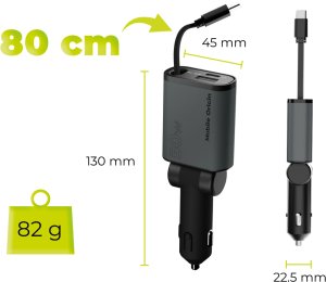 Ładowarka Mobile Origin 3in1 50W Car Charger CA27 - USB-C + USB-A, USB-C Cable (MO-CCH-CA27) 14