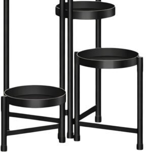 Ambiance KWIETNIK NA KWIATY ROŚLINY STOJAK METALOWY STOJĄCY LOFT PÓŁKI CZARNY 80cm 2
