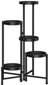 Ambiance KWIETNIK NA KWIATY ROŚLINY STOJAK METALOWY STOJĄCY LOFT PÓŁKI CZARNY 80cm 3