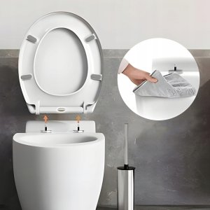 Deska bidetowa Riwall Deska Sedesowa Klozetowa Wolnoopadająca do WC Wypinana Uniwersalna ZAWIASY 6