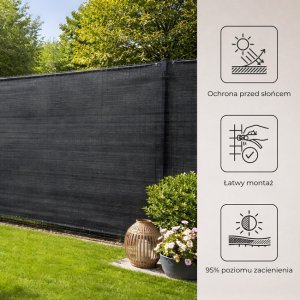 Springos Siatka cieniująca 95% osłonowa 1,7x25 m 185g/m2 100 szt. opasek zaciskowych jasny antracyt UNIWERSALNY 4
