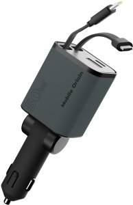 Ładowarka Mobile Origin 4in1 50W Car Charger CA28 - USB-C + USB-A, USB-C and Lightning Cable (MO-CCH-CA28) 5
