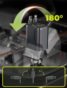 Ładowarka Mobile Origin 4in1 50W Car Charger CA28 - USB-C + USB-A, USB-C and Lightning Cable (MO-CCH-CA28) 6