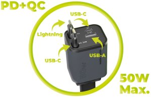 Ładowarka Mobile Origin 4in1 50W Car Charger CA28 - USB-C + USB-A, USB-C and Lightning Cable (MO-CCH-CA28) 7