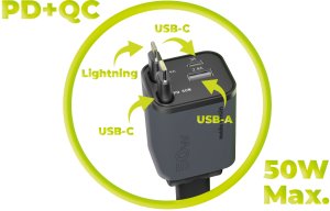 Ładowarka Mobile Origin 4in1 50W Car Charger CA28 - USB-C + USB-A, USB-C and Lightning Cable (MO-CCH-CA28) 8