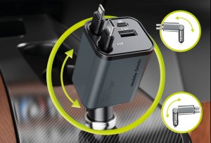 Ładowarka Mobile Origin 4in1 50W Car Charger CA28 - USB-C + USB-A, USB-C and Lightning Cable (MO-CCH-CA28) 9