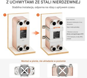 Vevor Wymiennik ciepła płytowy stal miedź - ogrzewanie podłogowe i chłodzenie 5