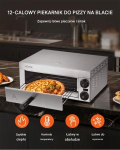 Piec do pizzy Vevor 1500 W srebrny 3