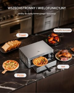 Piec do pizzy Vevor 1500 W srebrny 7