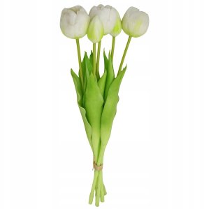 Saska Garden BUKIET 5 TULIPANÓW PIWONIOWYCH BIAŁYCH 39CM JAK ŻYWYCH DEKORACJA WIOSENNA 2