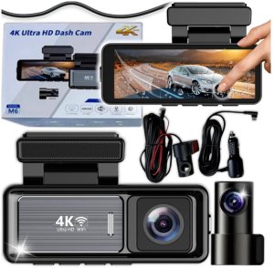 Wideorejestrator Diaway Kamera Wideorejestrator Samochodowa 4K GPS + Tylna Kamera Rejstrator WiFi HD 12