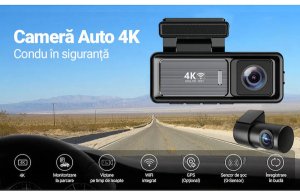 Wideorejestrator Diaway Kamera Wideorejestrator Samochodowa 4K GPS + Tylna Kamera Rejstrator WiFi HD 14