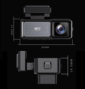 Wideorejestrator Diaway Kamera Wideorejestrator Samochodowa 4K GPS + Tylna Kamera Rejstrator WiFi HD 8