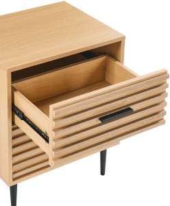 Beliani Szafka nocna 2 szuflady KEITH Jasnobrązowy (691978 Bel) 5