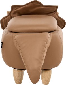 Beliani Pufa zwierzak ze schowkiem TRICERATOPS Brązowy Dinozaur 3