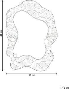 Lustro Beliani Lustro ścienne Linas 51 cm 67 cm Szary 3