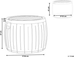 Skrzynia ogrodowa Beliani Skrzynia ogrodowa PRINOS 56 cm 56 cm Szary 2