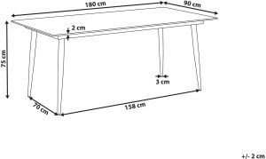 Beliani Stół ogrodowy Tolentino 180 cm 90 cm Efekt marmuru Szary marmur (682161 Bel) 3