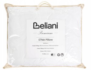 Beliani Poduszka trzykomorowa ETNA Niska Kacze pióra i puch 50 x 60 cm Biały (673261 Bel) 5