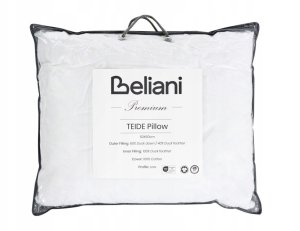 Beliani Poduszka trzykomorowa TEIDE Niska Kacze pióra i puch 50 x 60 cm Biały 5