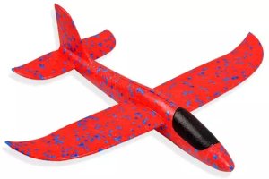 Anek Samolot styropianowy latający rzutka ze styropianiu zabawka 48cm czerwony 2