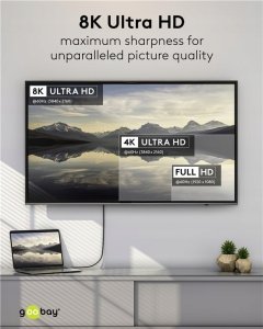 Goobay Kabel adapter DisplayPort do HDMI™ 2.0/2.1 8K/60Hz 3m 78966 8