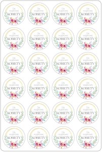 pincello Naklejki arkusz etykiet dziewczyny koleżanek dla wyjątkowej kobiety DZIEŃ KOBIET pracy 24 szt. 5 cm (E-KOB_01_C5) 3