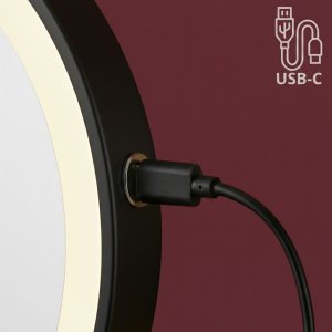 Lusterko kosmetyczne Rea Lustro ścienne dwustronne kosmetyczne LED Glow Czarne 8