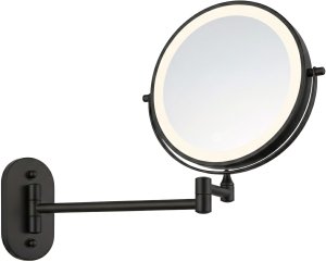 Lusterko kosmetyczne Rea Lustro ścienne dwustronne kosmetyczne LED Glow Czarne 10