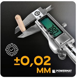 Powermat Suwmiarka cyfrowa LCD 150 MM 0,01 MM pomiar wewnętrzny zewnętrzny 2 baterie 12