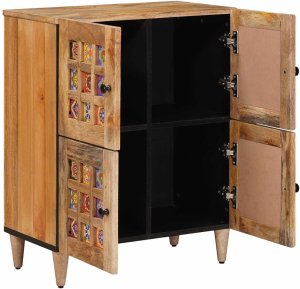 vidaXL Bufet z drzwiami 60 x 33 x 75 cm Drewno z mango 2