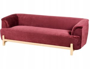 Beliani Sofa dla 3 osób ALNOR szenil Burgundowy 2