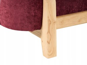 Beliani Sofa dla 3 osób ALNOR szenil Burgundowy 5