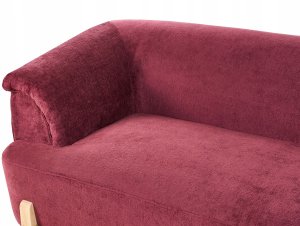 Beliani Sofa dla 3 osób ALNOR szenil Burgundowy 6