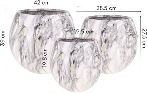 Direct Home and Garden Zestaw 3 szt Osłonka ceramiczna DODO ciemny marmur 2