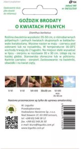 Legutko Goździk brodaty o kwiatach pełnych mieszanka 2