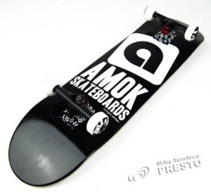 Deskorolka Amok Skateboards Straight czarno-biała r. uniwersalny 1