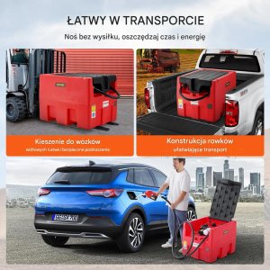 Lumarko Zbiornik paliwa 181,7L z pompą 12V mobilny tank do diesla i benzyny 7