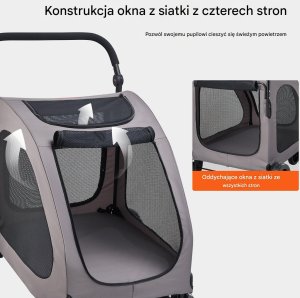 Vevor Wózek dla psa kota 4 koła do 72 kg z hamulcem spacerowy 6