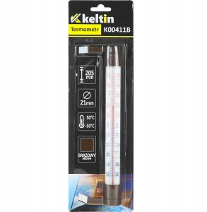 KELTIN Termometr zaokienny 233x24mm /brązowy (12/120) 2