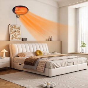 Bauerkraft Parasol ogrzewacz elektryczny promiennik tarasowy stojący wiszący 2000W 8