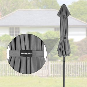 Ambiance Składany parasol ogrodowy balkonowy regulowany 300 cm grafitowy 50UV Bauerkraft 5