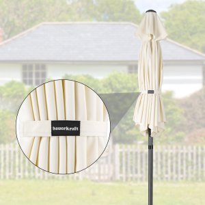 Ambiance Składany parasol ogrodowy balkonowy regulowany 300 cm beżowy 50UV Bauerkraft 5