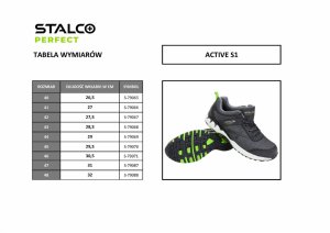 Stalco Półbut siatka podnosek kompozyt podeszwa TPU/EVA/RUBBER antypoślizgowa SR/SRC olejoodporna antyelektrostatyczna zabudowana pięta system nosek Anti- shock ACTIVE 42 2